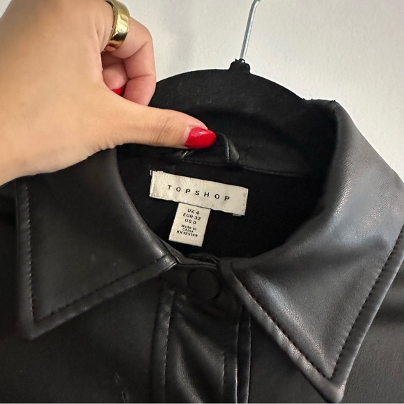 Topshop Pleather Shirt Jacket - Picture 3 of 4